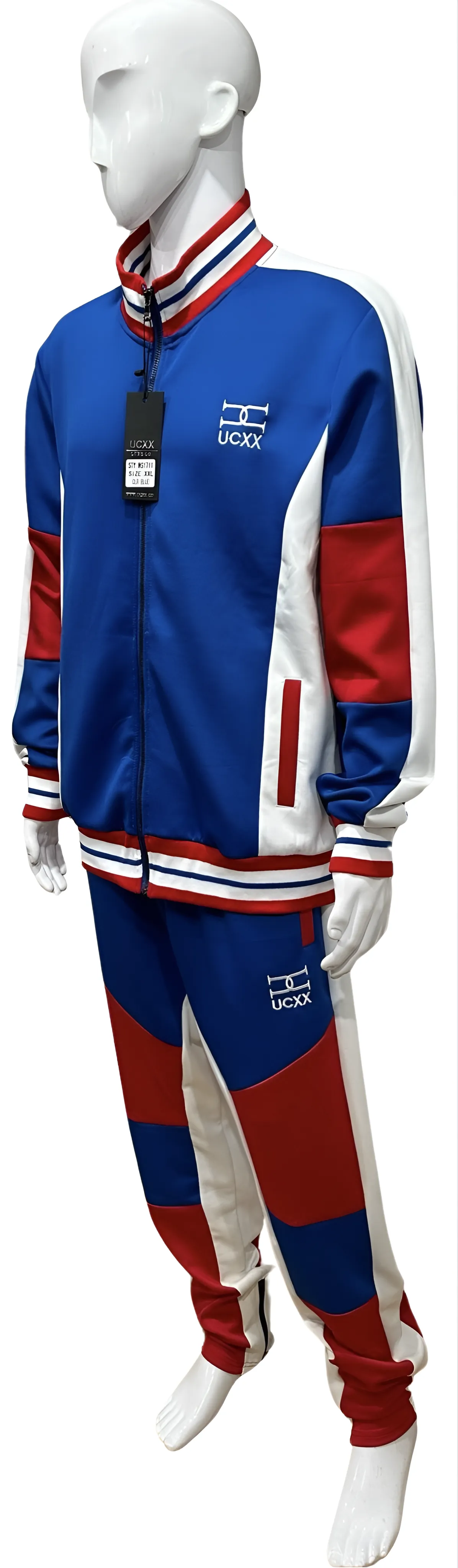 ^UCXX^ (BLUE-RED) ZIP UP TRACKSUITS (ACTIVEWEAR)