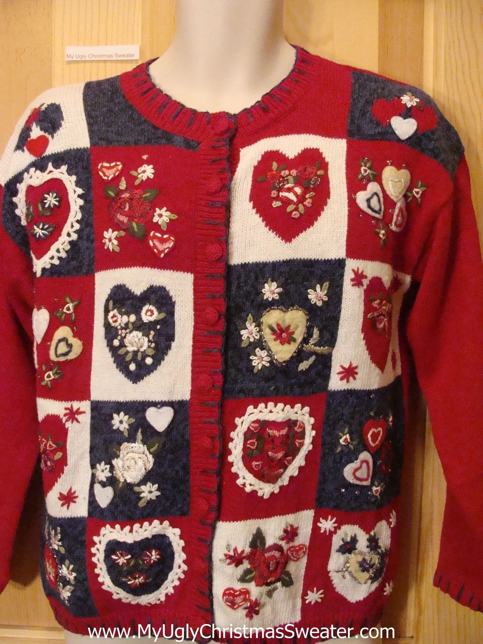 Ugly Red Sweater  for Valentine or Christmas Hearts