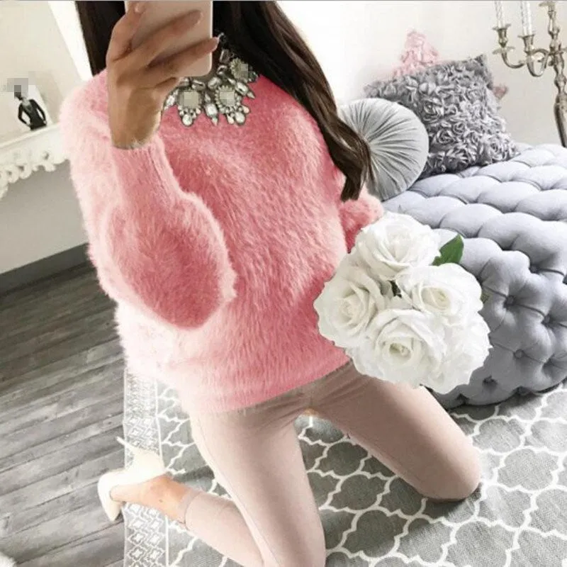 VenusFox Soft Knitted Fleece Warm Elegant Sweater Pullovers Top