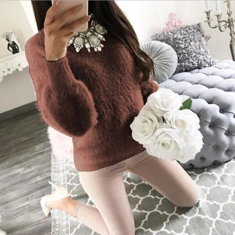 VenusFox Soft Knitted Fleece Warm Elegant Sweater Pullovers Top