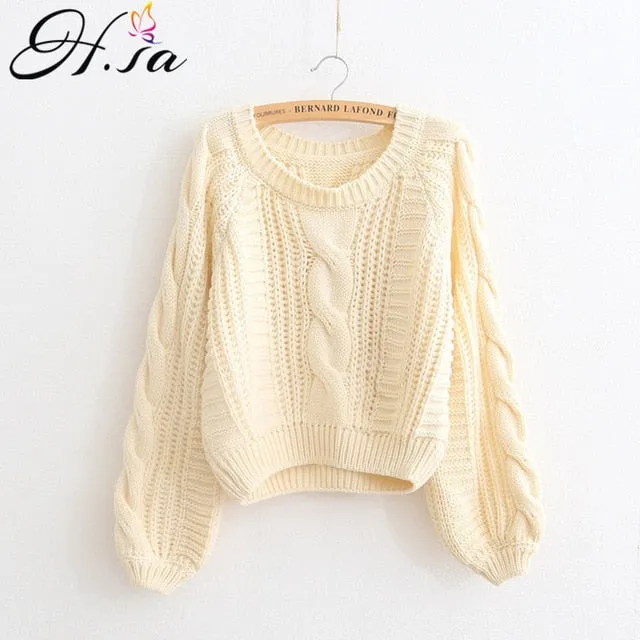 Women Pull Sweaters Chic Short Sweater