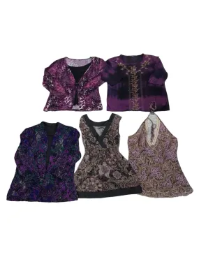 Y2k 2024 - Purple Brown Shaded Cute Blouses Mix - 19 pcs